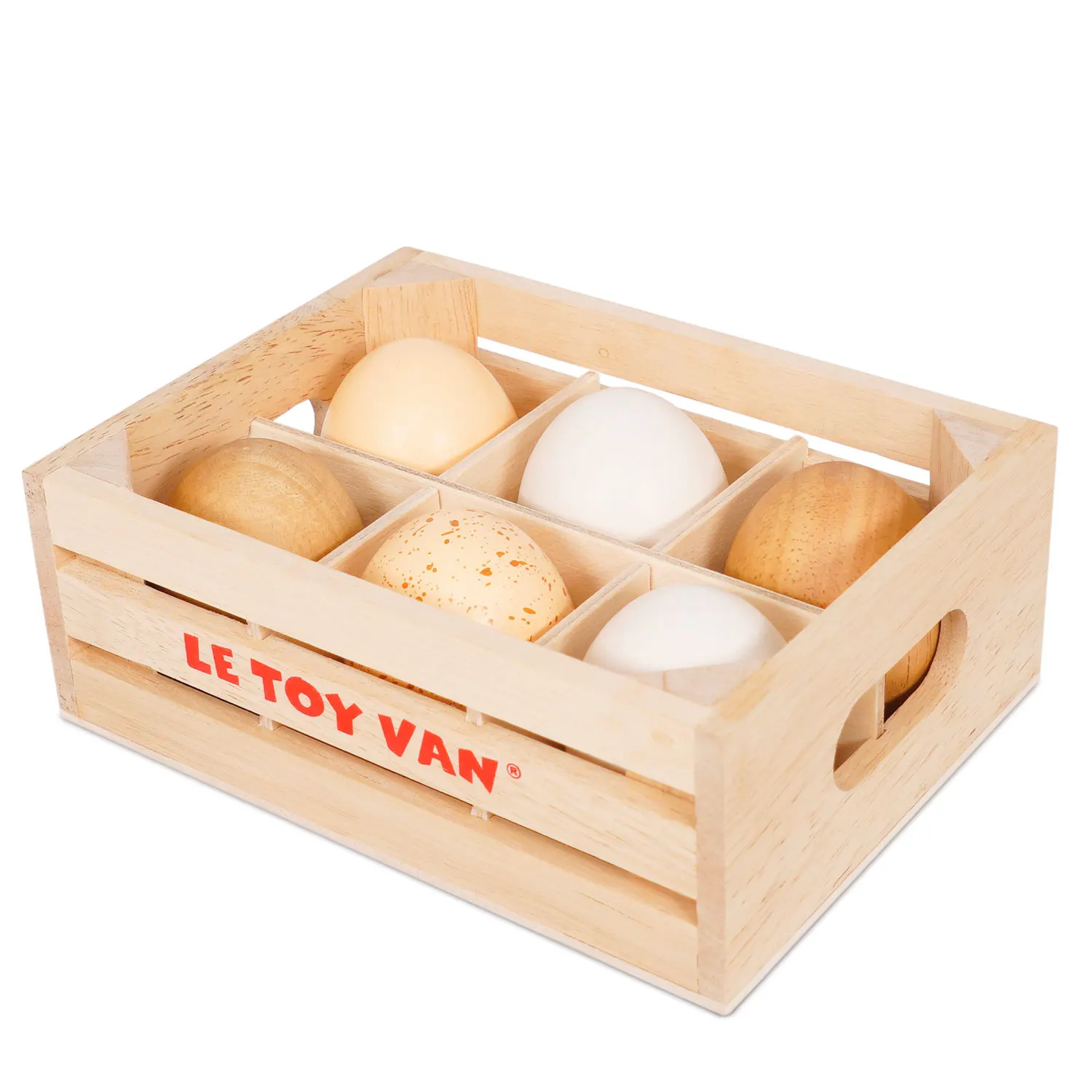 Frische Holzeier halbes Dutzend Marktkiste/Farm Eggs Wooden Market Crate - 2022 Frische Holzeier halbes Dutzend Marktkiste/Farm Eggs Wooden Market Crate - 2022-Le Toy Van (LTV)