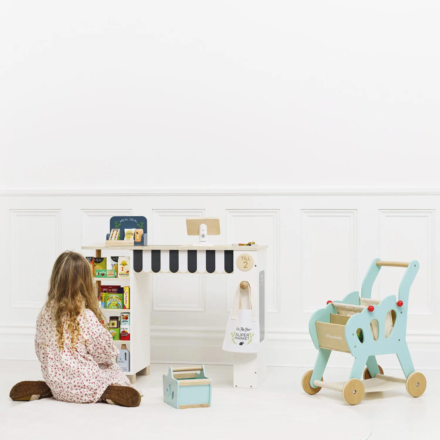 Einkaufswagen (mit abnehmbarer Stofftasche) / Shopping Grocery Trolley & Bag-Le Toy Van (LTV)