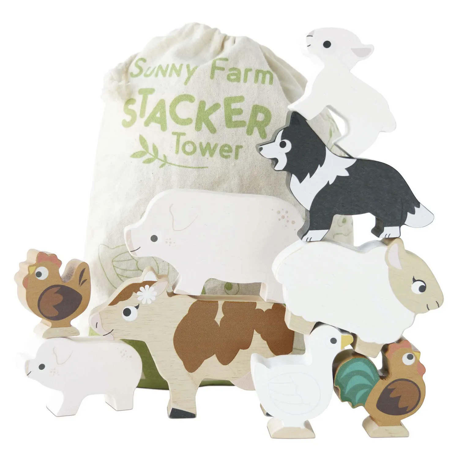 Farmtiere Stapelspiel / Farmyard Stacking Animals & Bag Farmtiere Stapelspiel / Farmyard Stacking Animals & Bag-Le Toy Van (LTV)