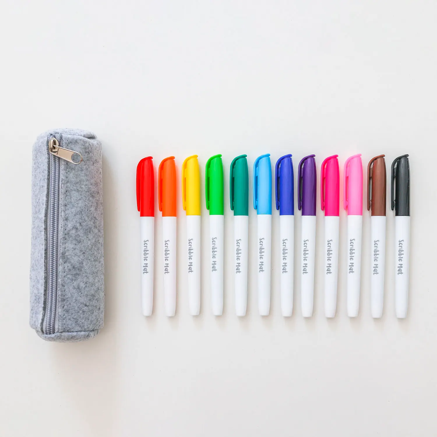 SCRIBBLE MAT –Grey Felt Pencil Case