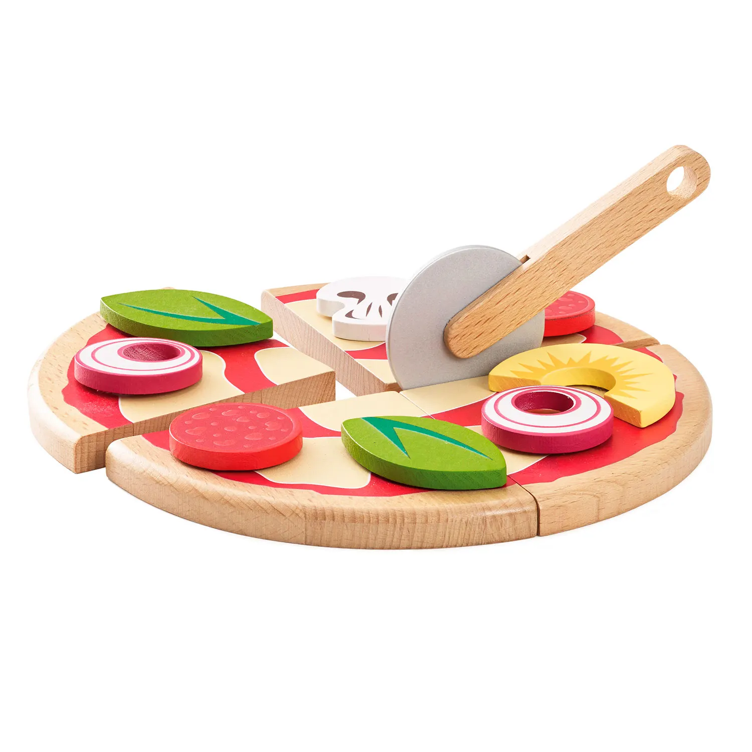 Pizza & Belag mit Schneiderad / Pizza & Toppings with Slice Cutter Pizza & Belag mit Schneiderad / Pizza & Toppings with Slice Cutter-Le Toy Van (LTV)