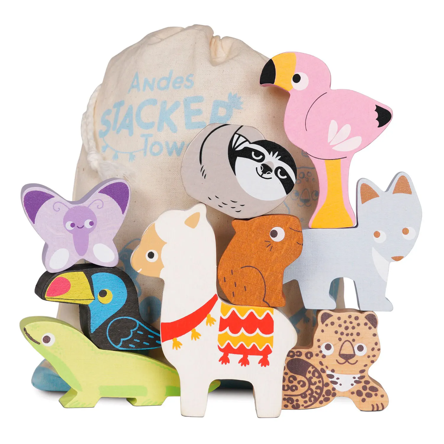 Stapelspiel Rainforest / Andes Wooden Animals Stacking Toy Stapelspiel Rainforest / Andes Wooden Animals Stacking Toy-Le Toy Van (LTV)