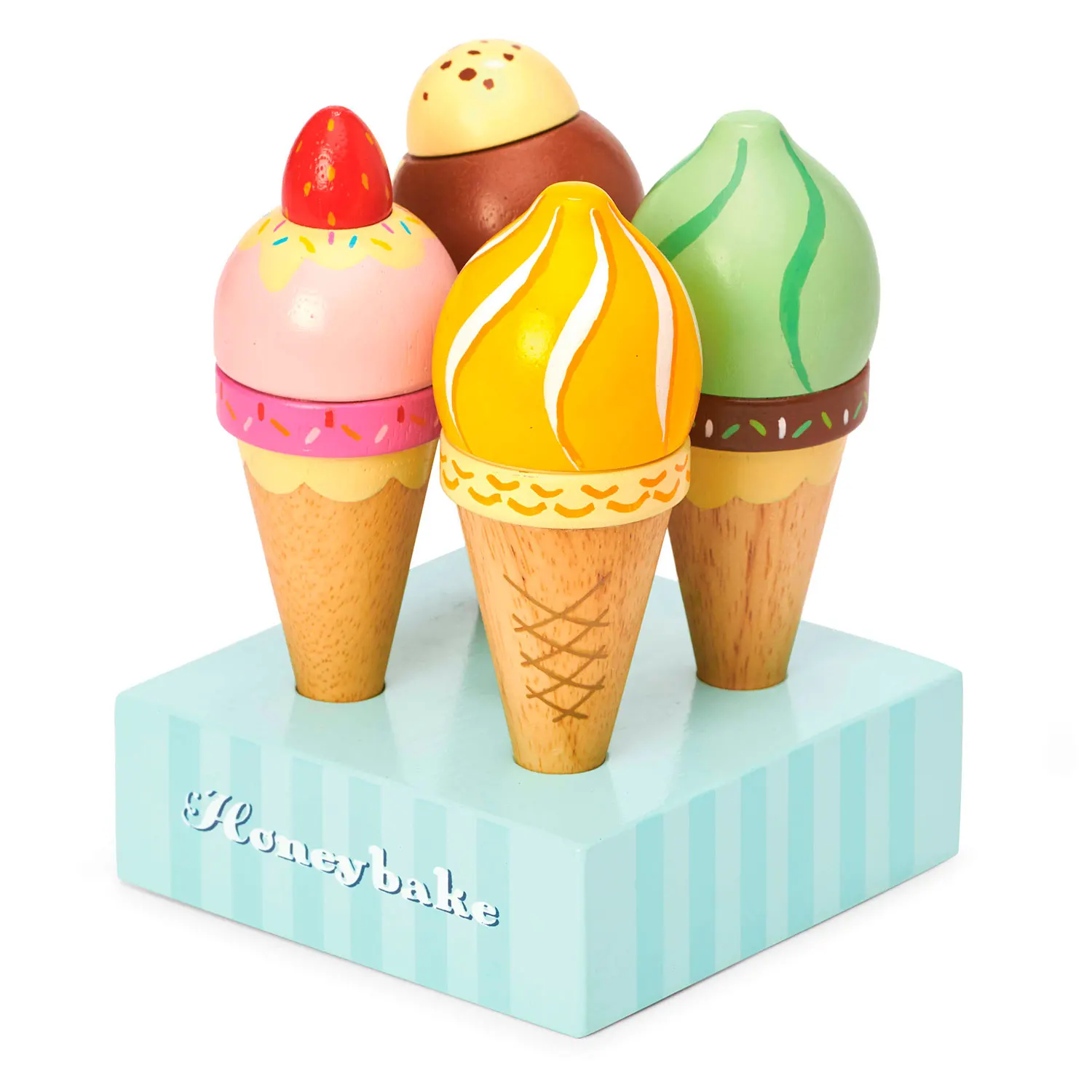 Eiscreme auf Waffeln / Wooden Ice Cream Cones Set Eiscreme auf Waffeln / Wooden Ice Cream Cones Set-Le Toy Van (LTV)