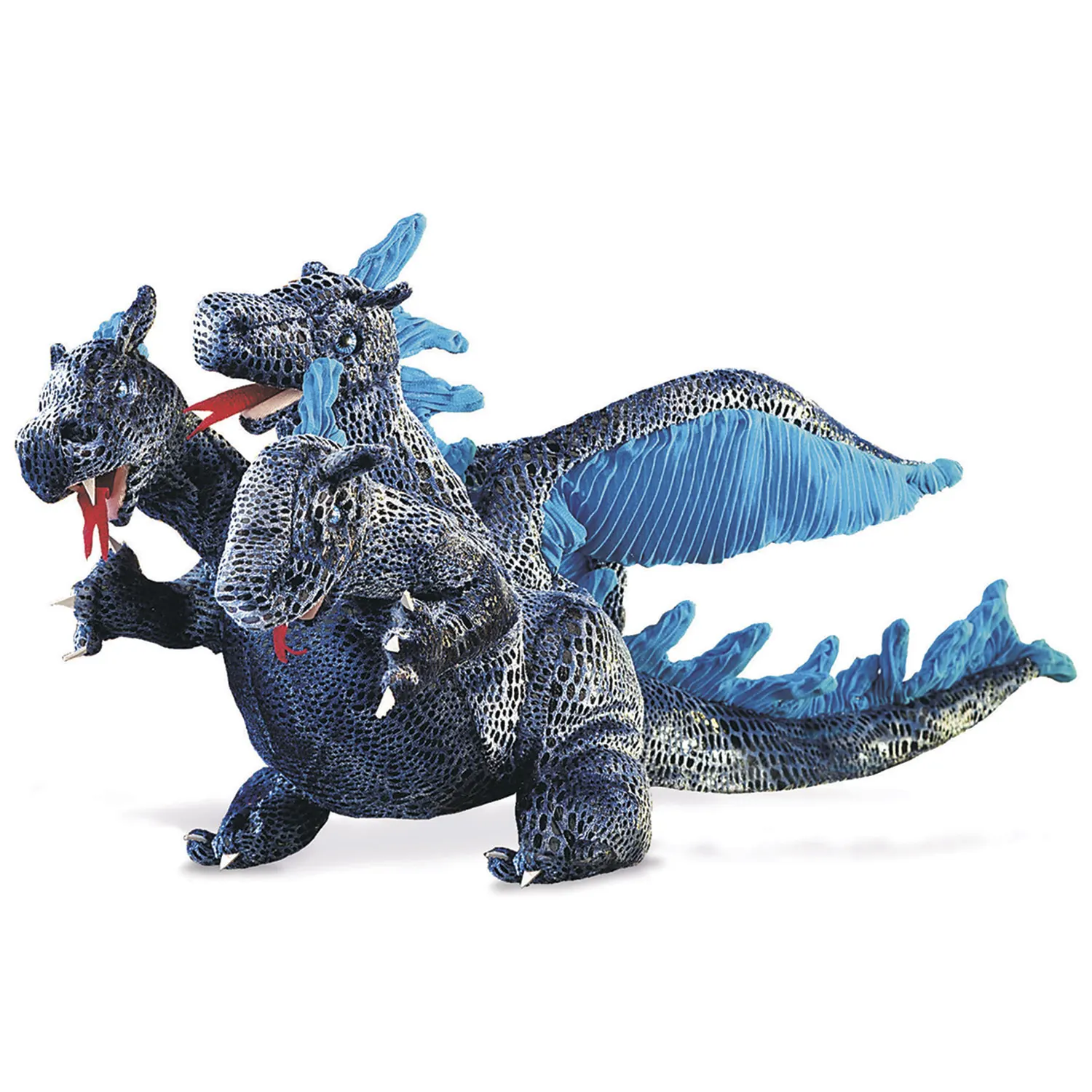 Dreiköpfiger Drachen, blau / Blue Three-Headed Dragon Dreiköpfiger Drachen, blau / Blue Three-Headed Dragon-Folkmanis® Puppets
