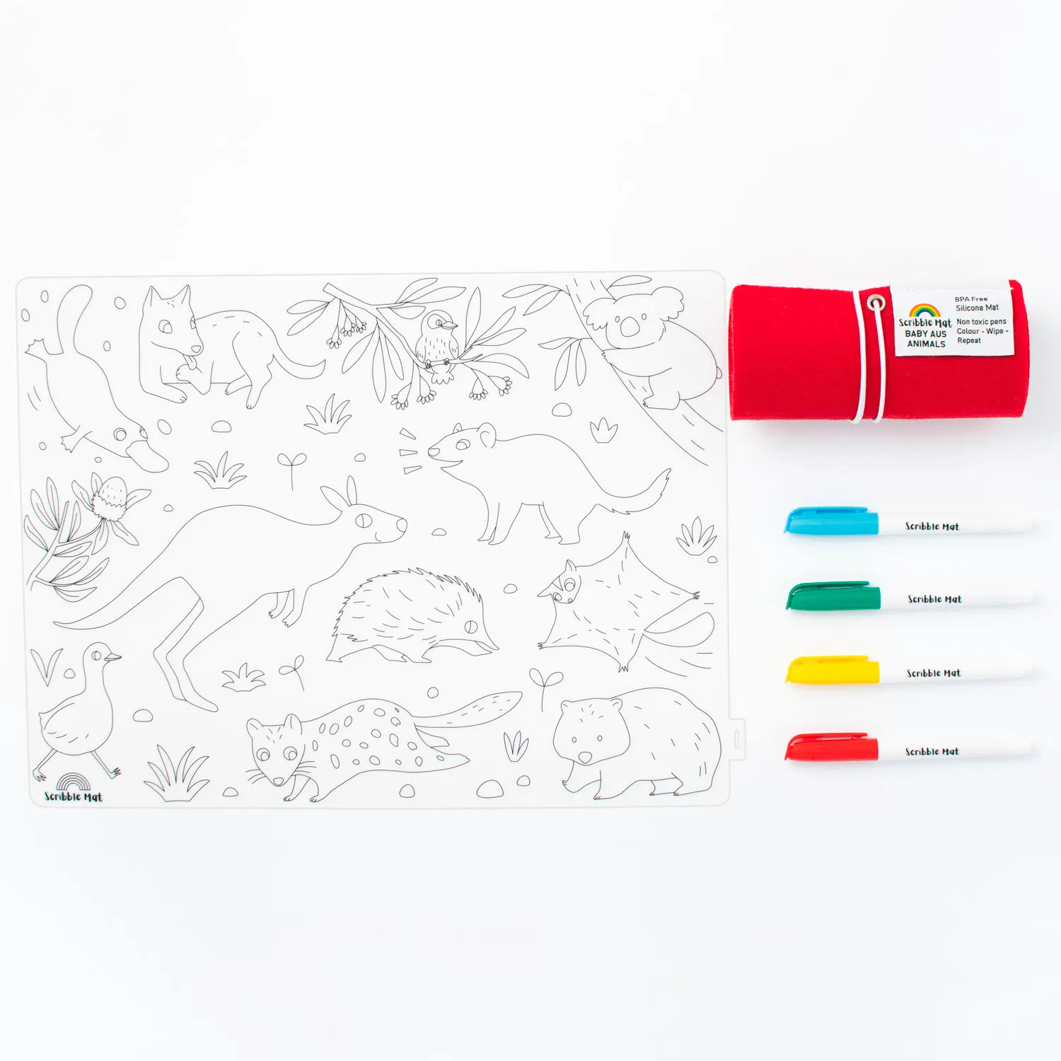 SCRIBBLE MAT –  Australian animals