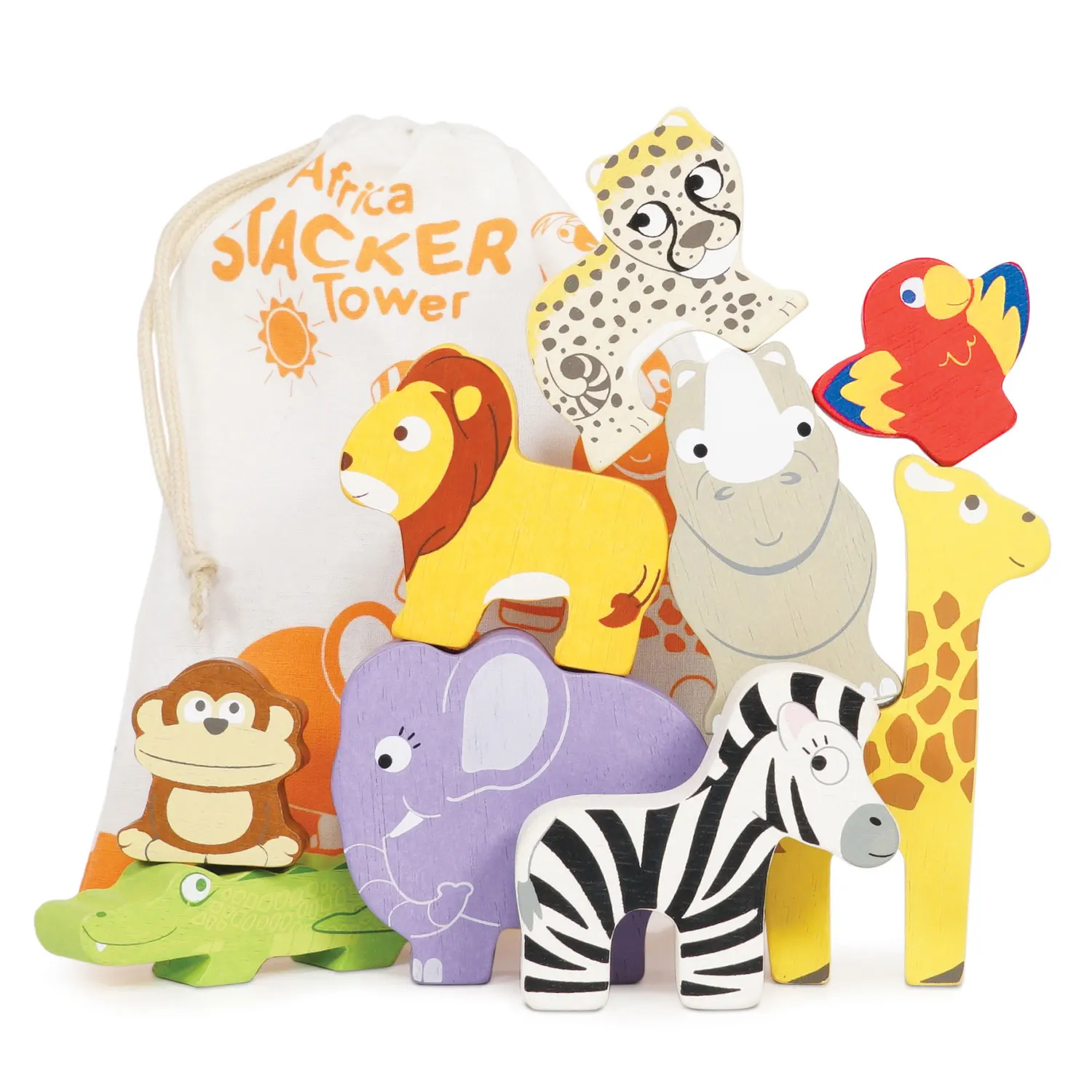Stapelspiel Afrika / Africa Stacking Animals & Bag Stapelspiel Afrika / Africa Stacking Animals & Bag-Le Toy Van (LTV)