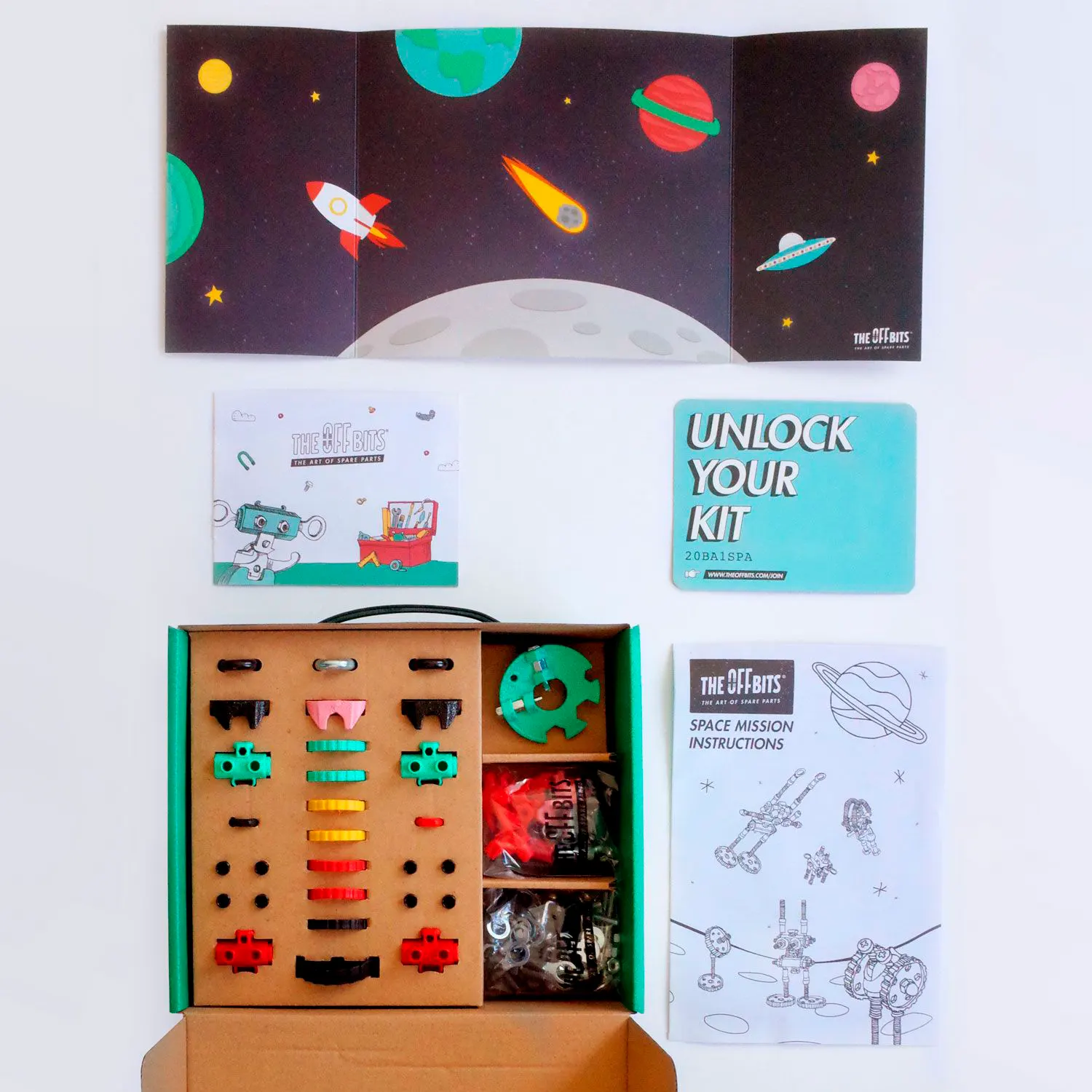 Space mission, suitcase pack more than 150 parts-TheOffbits