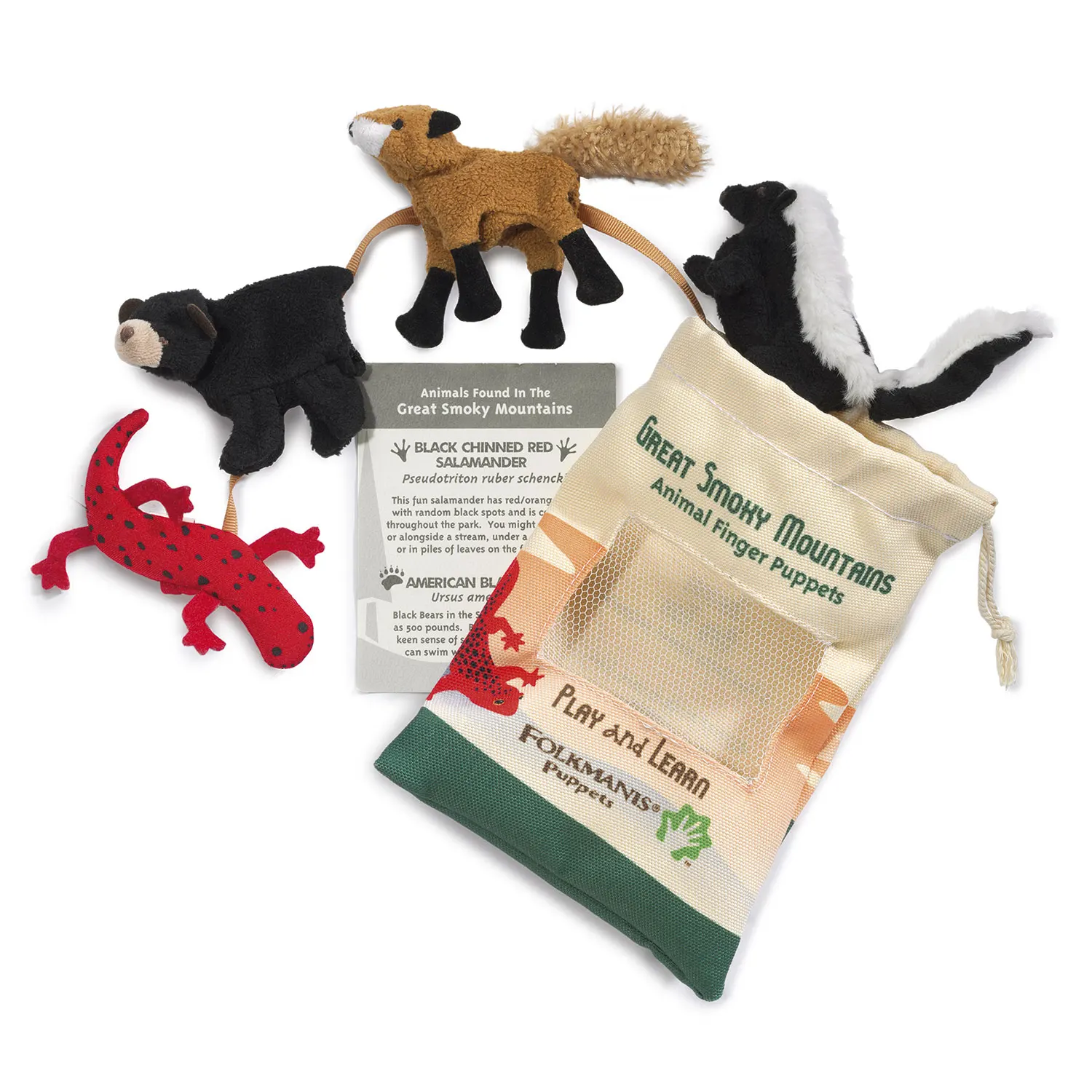 Großes Smoky Mountain Tier Set / Great Smoky Mtn Animal Set-Folkmanis® Puppets