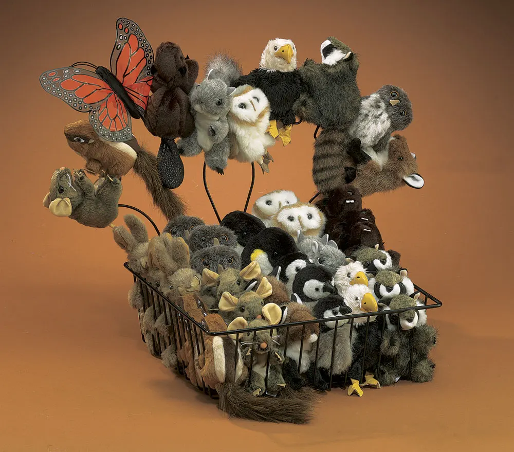 Finger Puppet Bin - Metal-Folkmanis® Handpuppen