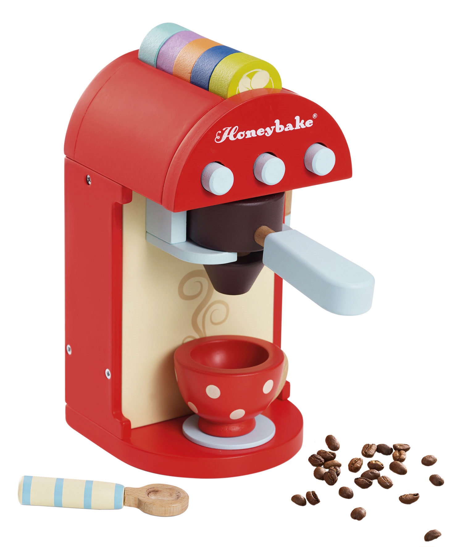 Caf&egrave; Maschine / Wooden Toy Coffee Machine & Pods