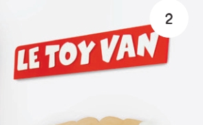 Schild mit Le Toy Van Logo / Wooden Header Board