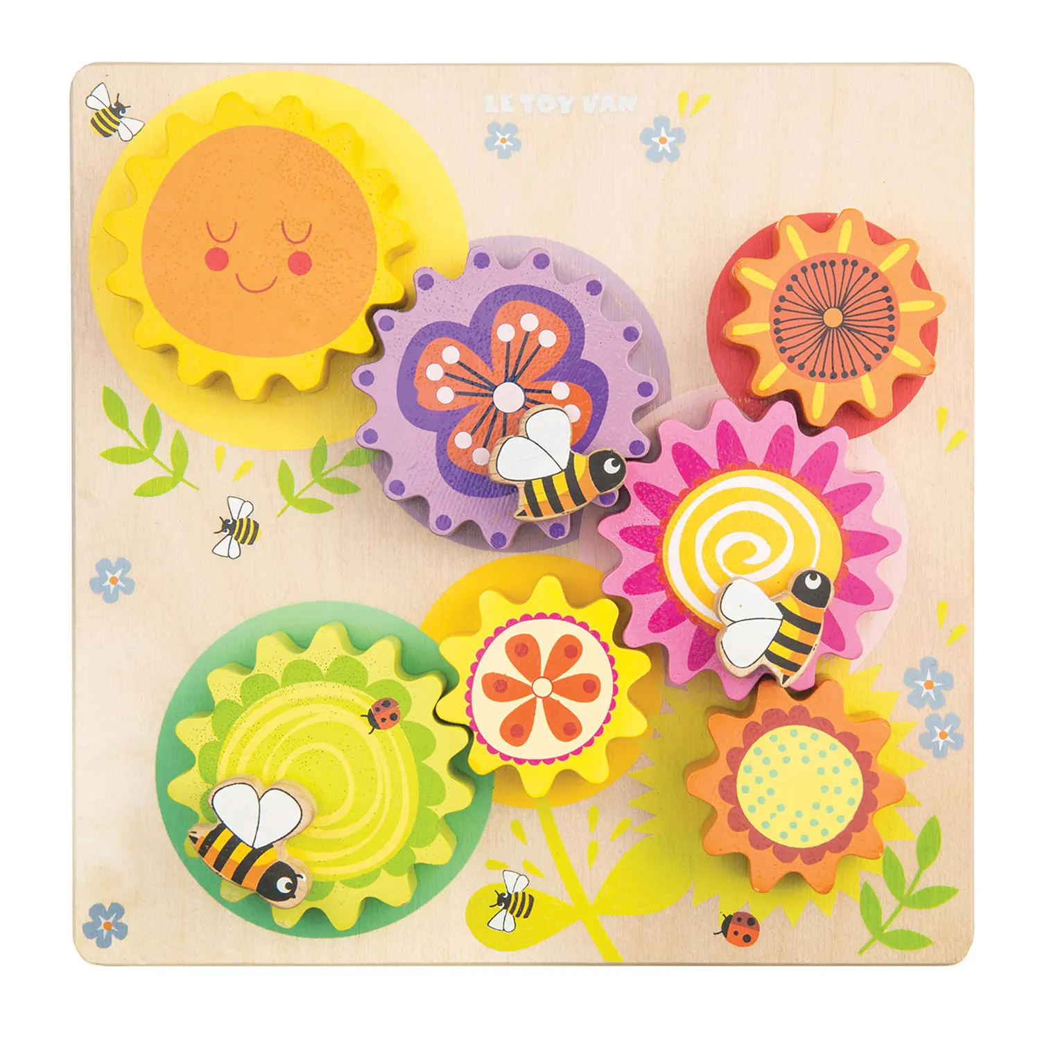 Zahnrad-Spiel "Biene und Blumen"/ Meadow Bees Gear & Cogs Zahnrad-Spiel "Biene und Blumen"/ Meadow Bees Gear & Cogs-Le Toy Van (LTV)